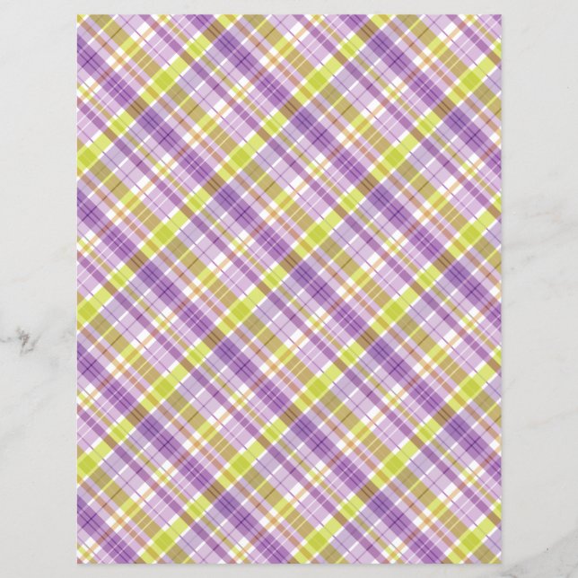 Süßes Kariertes Pastell Lila grün (Vorderseite)