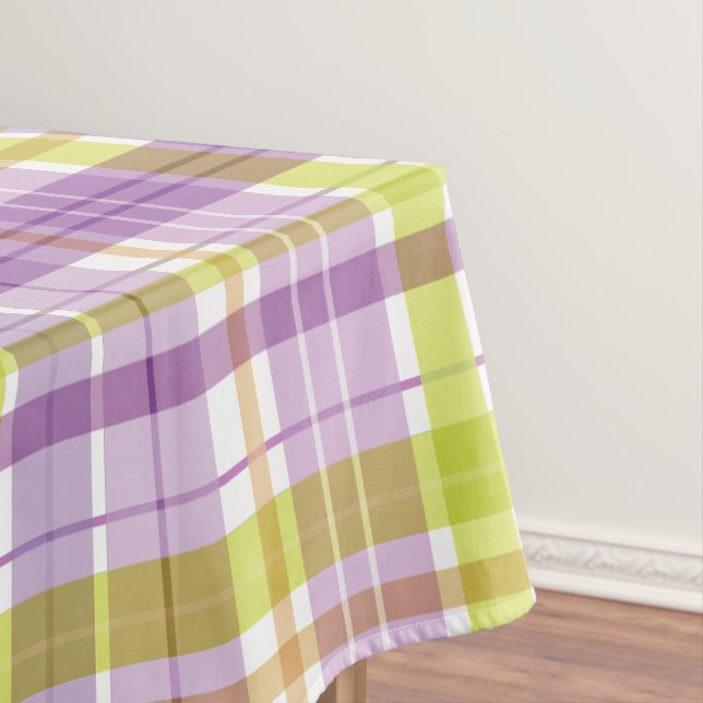 Süßes Kariertes Pastell Lila grün Tischdecke (Beispiel)