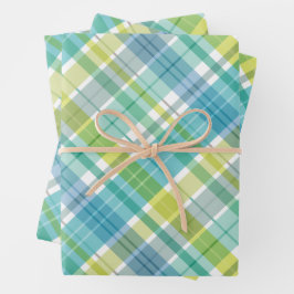 Süßes Kariertes Pastellgelb Geschenkpapier Set