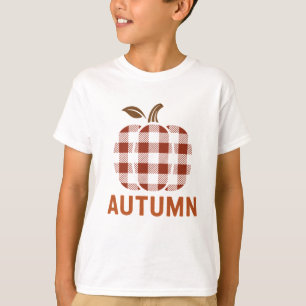 Süßes Karo-Kürbis-T-Shirt – Herbst-Outfit für Kind T-Shirt