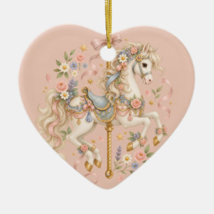 Süßes Karussellpferd Vintage-Kunst Keramik Ornament