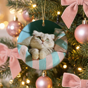 Süßes Kätzchen 2 Foto Rund Keramik Ornament