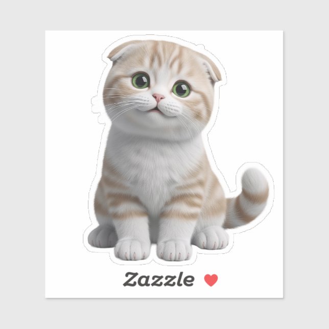 Süßes Kätzchen 3D Cartoon Sticker Pack - Liebenswe (Blatt)