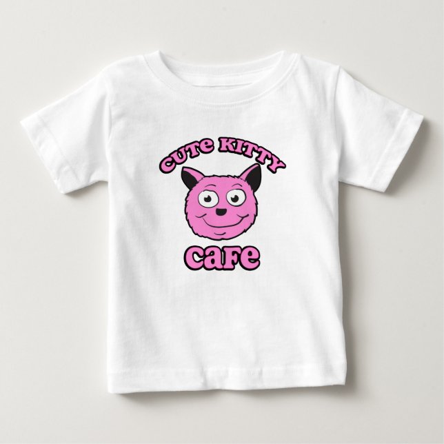 Süßes Kätzchen Café Baby T-shirt (Vorderseite)