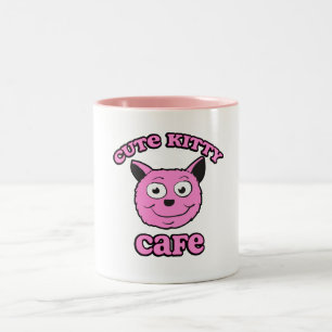 Süßes Kätzchen Café Zweifarbige Tasse