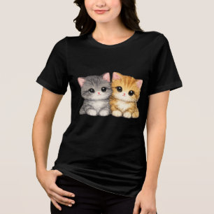 Süßes Kätzchen-Duo Tri-Blend Shirt