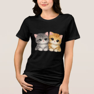 Süßes Kätzchen-Duo Tri-Blend Shirt