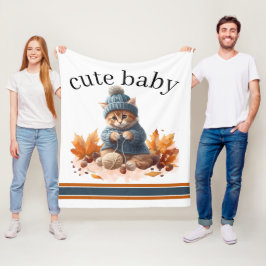 Süßes Kätzchen Elegantes Strick-Kätzchen Babydecke Fleecedecke