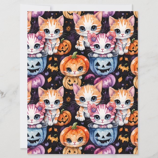 Süßes Kätzchen Halloween-Süßigkeiten-Papier (Vorderseite)