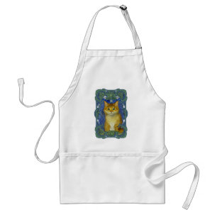 Süßes Kätzchen im Vintage-Art-Nouveau-Stil Schürze