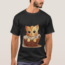 Süßes Kätzchen in Korb Kuscheldecke Kunst ✨🐾🧺 T-Shirt