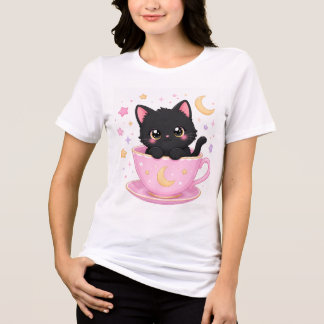 süßes Kätzchen in Tasse Tri-Blend Shirt