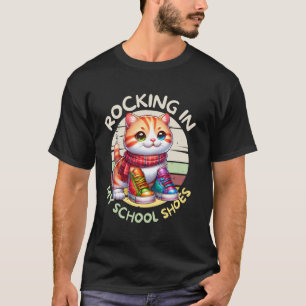 Süßes Kätzchen Katze Zurück zur Schule Schaukelt i T-Shirt