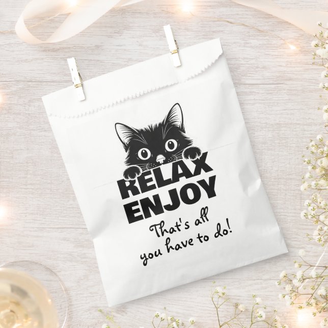 Süßes Kätzchen Minimalistisches Design - KATZE 1 Geschenktütchen (Ausgeschnitten)