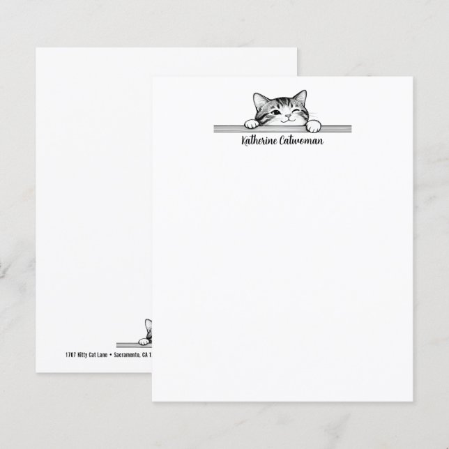 Süßes Kätzchen Minimalistisches Design - KATZE 2 (Vorne/Hinten)