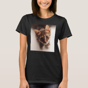 Süßes Kätzchen-Porträt niedliche Katze T-Shirt