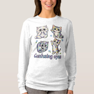 Süßes Kätzchen-Quartett, Katzenaugen 👁️ Katzenlie T-Shirt