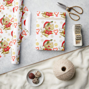 Süßes Kätzchen singt Weihnachtslieder Geschenkpapier
