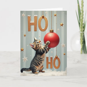 Süßes Kätzchen Weihnachten Ho Ho Karte