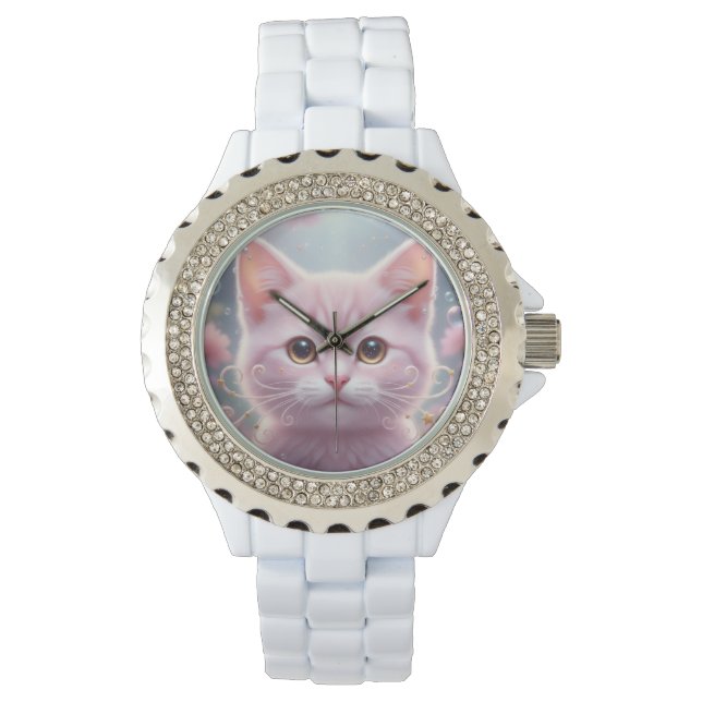 Süßes Kätzchen - Whimsical  Armbanduhr (Vorderseite)