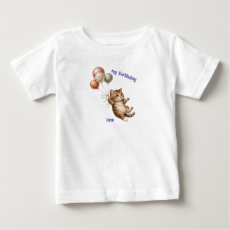 Süßes Katze 1. Geburtstags-T-Shirt Baby T-shirt