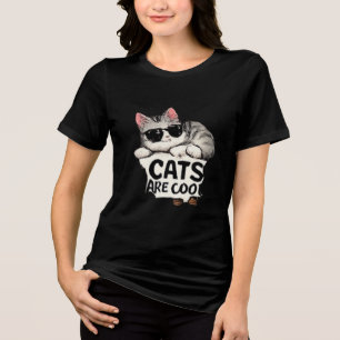 Süßes Katze Erfrischende Vibes T-Shirt Tri-Blend Shirt