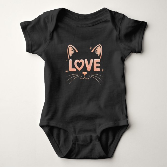 Süßes Katze-Fan-Kinder-T-Shirt Baby Strampler (Vorderseite)