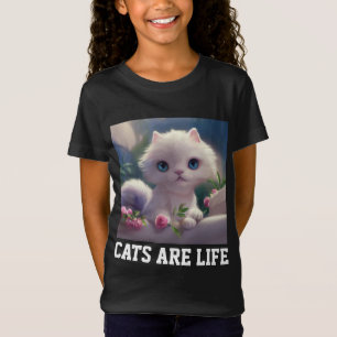 SÜßES KATZE KÄTZCHEN KINDER MÄDCHEN T-SHIRT