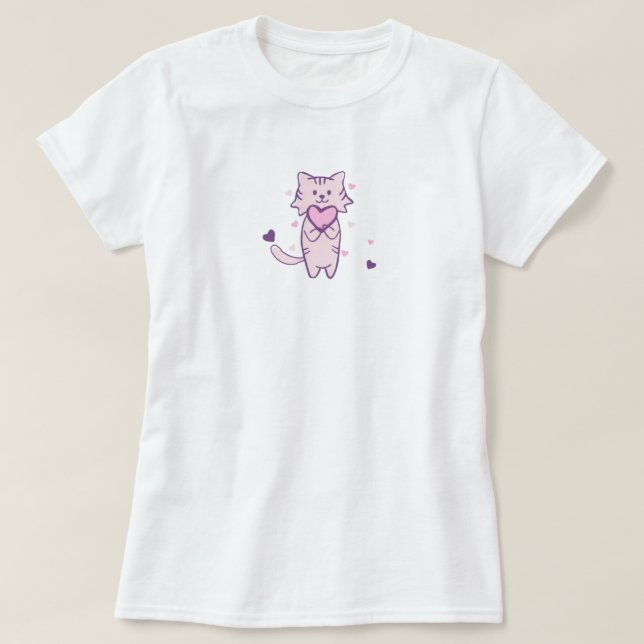 Süßes Katze T-Shirt – Geschenk für Katzenliebhaber (Design vorne)