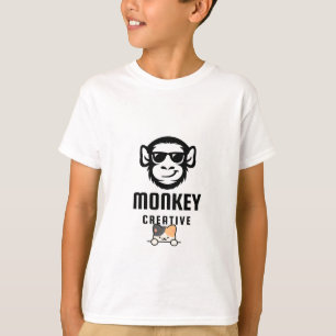 Süßes Katze- und Affe-Design-T-Shirt T-Shirt