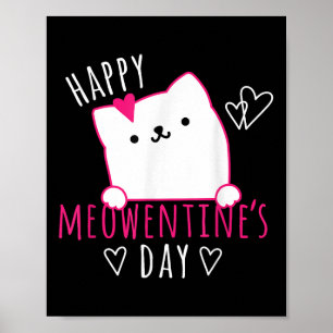 Süßes Katze Valentinstag Shirt für Mädchen Kitty Z Poster