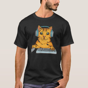 Süßes Katzen-Gamer-Geschenk Lustiges Kätzchen Comp T-Shirt