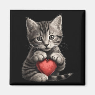 Süßes Katzen-Geschenk für Katzenliebhaber Buntes K Magnet