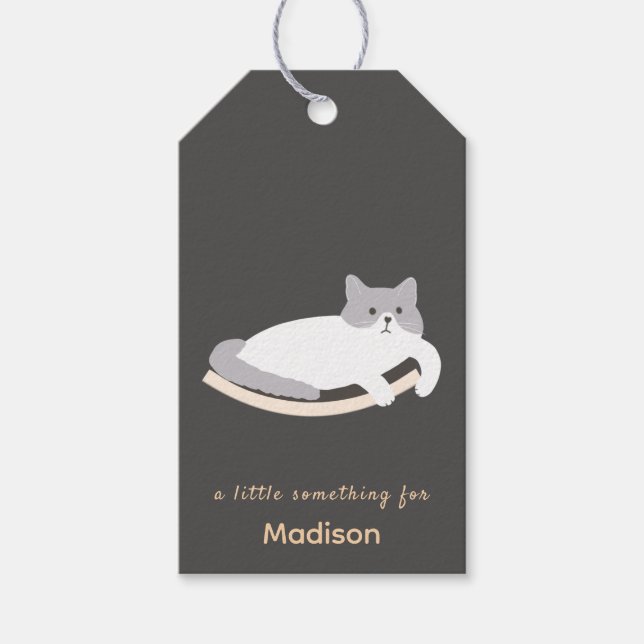 Süßes Katzen-Geschenk-Tag mit Katzenmöbel-Design Geschenkanhänger (Vorderseite)