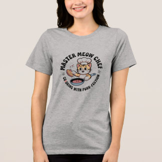 Süßes Katzen-Koch-T-Shirt für Frauen & Männer – Lu Tri-Blend Shirt
