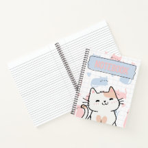 Süßes Katzen Notizbuch – 50 druckbare linierte Sei