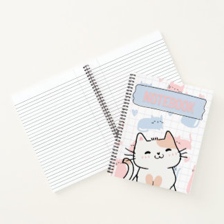 Süßes Katzen Notizbuch – 50 druckbare linierte Sei