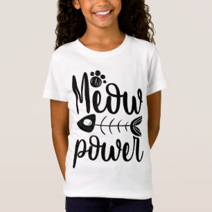 Süßes Katzen T-Shirt Miau Power Fisch Pfote Katzen