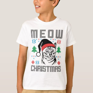 Süßes Katzendaddy Weihnachts T-Shirt Lustige Katze