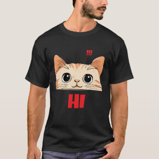Süßes Katzengesicht Kurzarm T-Shirt | Unisex Schwa