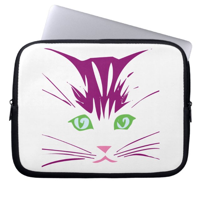 Süßes Katzengesicht Laptopschutzhülle (Vorderseite)