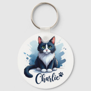 Süßes Katzenkunst-Schlüsselanhänger – Geschenk für Schlüsselanhänger