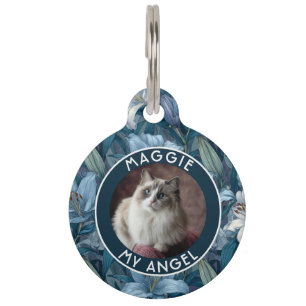 Süßes Katzenliebhaber-Geschenk Lilien-Motiv Haustiermarke