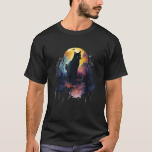 Süßes Katzenmotiv Katze im Mondlicht Katze T-Shirt