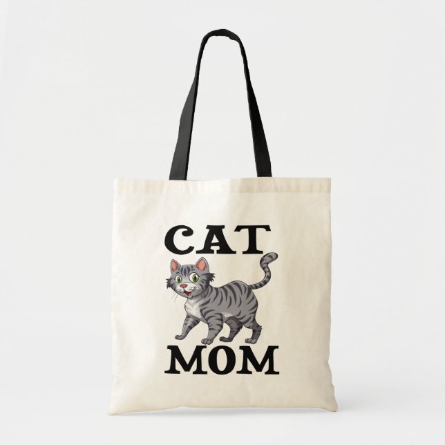 Süßes Katzenmutter-Geschenk Graue Tabby-Tiger-Katz Tragetasche (Vorne)