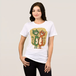 Süßes Katzenpaar-Design Tri-Blend Shirt