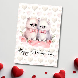 Süßes Katzenpaar Frohen Valentinstag Feiertagskarte
