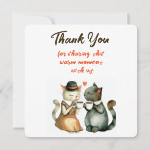 Süßes Katzenpaar Hochzeit Danke Einladung