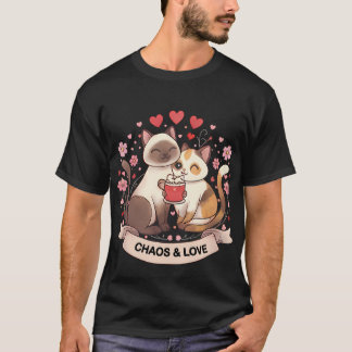 Süßes Katzenpaar-Sticker für romantische Geschenke T-Shirt