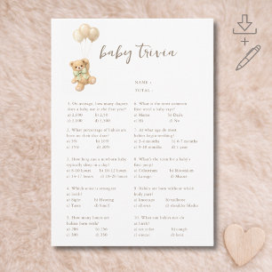 Süßes Kaum Erwarten Baby Shower Spiel Baby Trivia Einladung